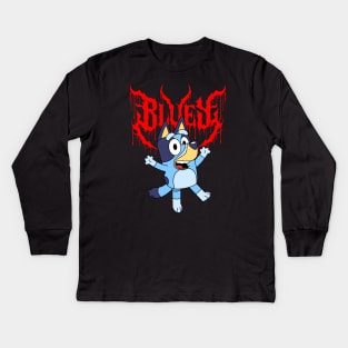 Bluey Black Metal Kids Long Sleeve T-Shirt